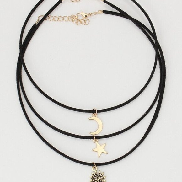 Hot New Sexy Gothic Sun Velvet Black Chokers (2 Sets) - Picture 2 of 4